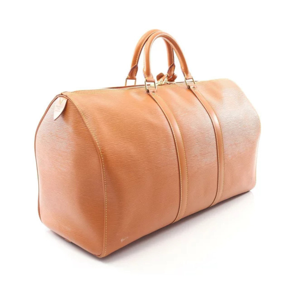 Louis Vuitton Brown Keepall Boston Leather Bag Epi Brown